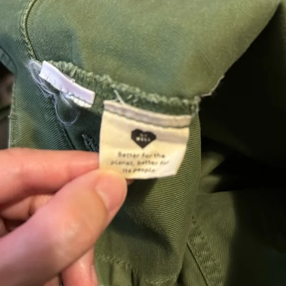 Madewell Perfect Vintage Green Jean Shorts Women Size 30 Army Green Pockets Long - Picture 10 of 11